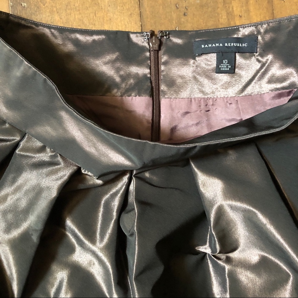 Banana Republic Brown Metallic Pleated Mini Skirt - Picture 4 of 6